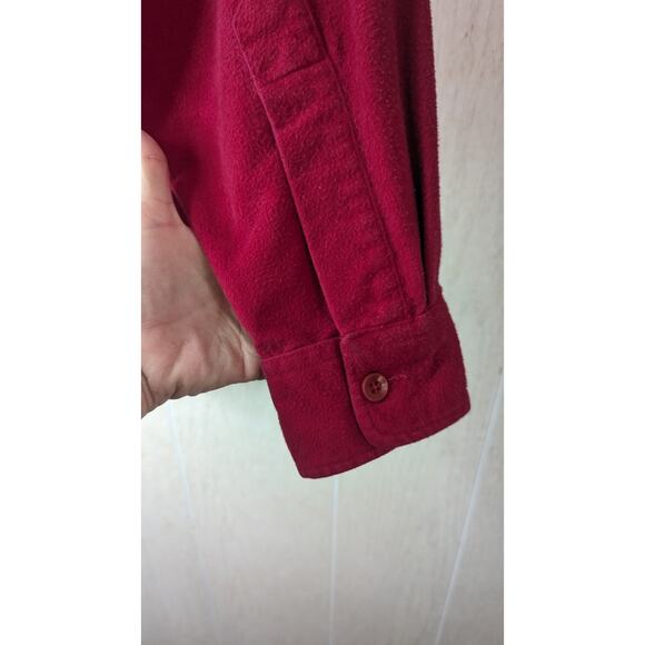 Vintage L.L. Bean red chamois shirt shacket button down pockets sz 16.5 - Picture 4 of 9